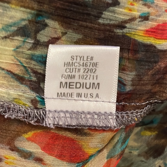 Gibson Chiffon Sheer Lightweight Bell Sleeve Boho Tunic Blouse Medium - Picture 7 of 9